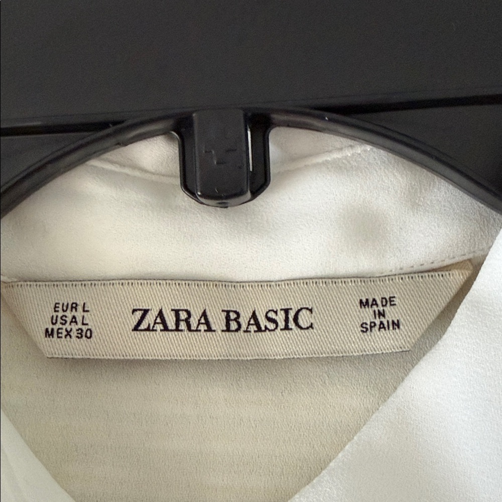 Zara Basic white button-down shirt , made in Spain - image 8